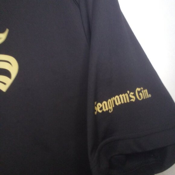Seagram's Gin Polo Shirt L Men Short Sleeve Golf Black Gold - Picture 4 of 14